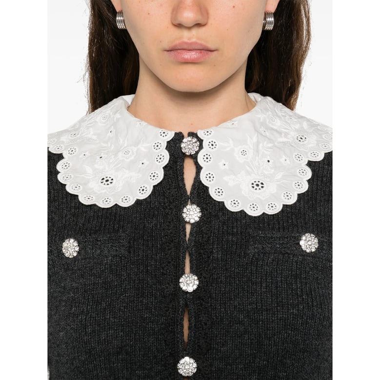 grey sweater with lace detailing by Selfnex