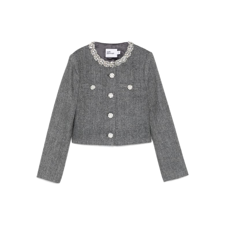 grey button fastening long sleeves outerwear by Selfnex