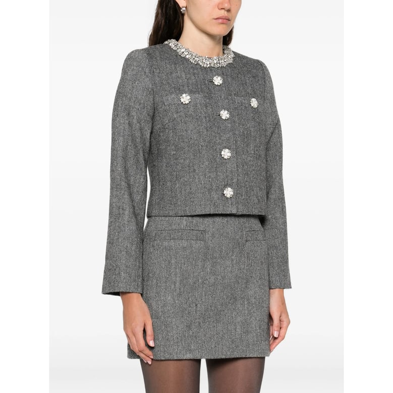 grey button fastening long sleeves outerwear by Selfnex