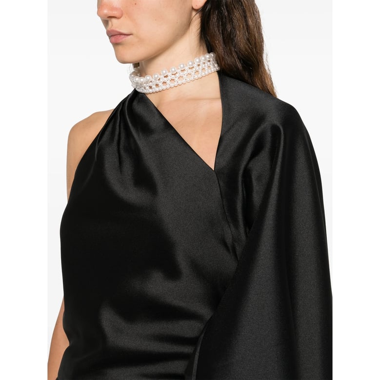 one shoulder asymmetric sleeve top by Selfnex