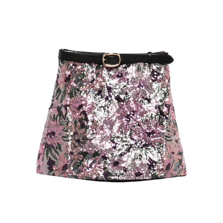 pink floral pattern skirt by Selfnex
