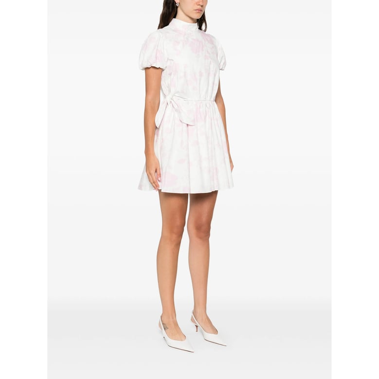 floral print dress with off-centre button fastening by Selfnex