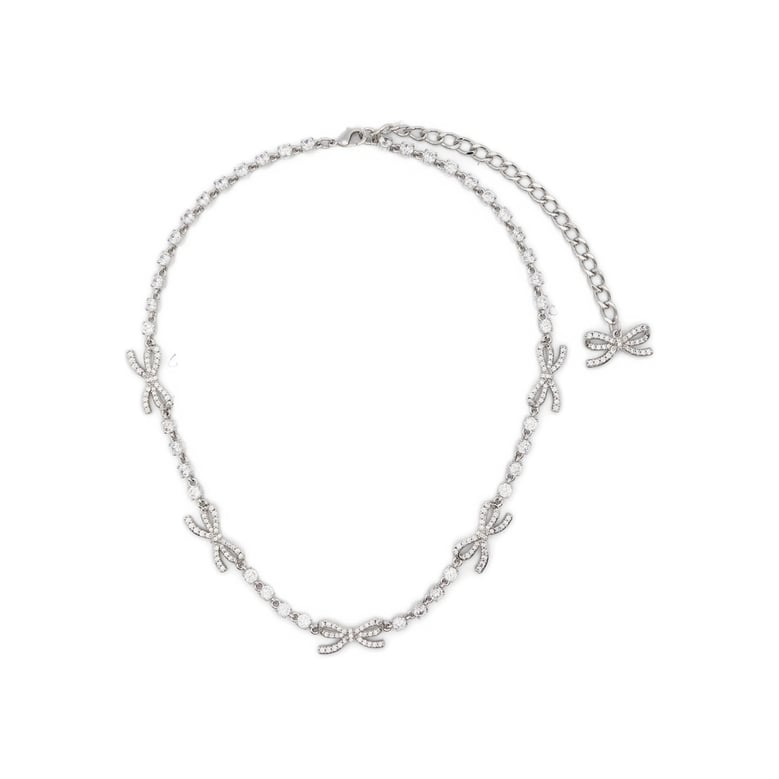 necklace bow pendant silver by Selfnex