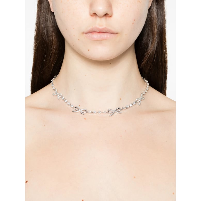 necklace bow pendant silver by Selfnex