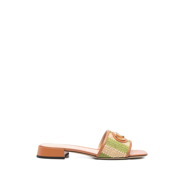 block-heel sandals neutrals/green by Selfnex