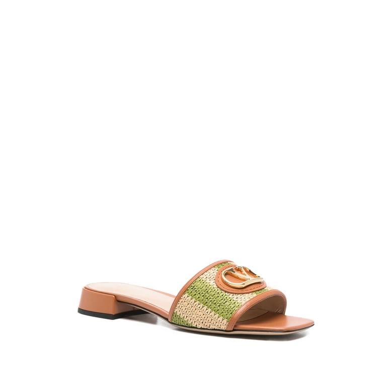 block-heel sandals neutrals/green by Selfnex