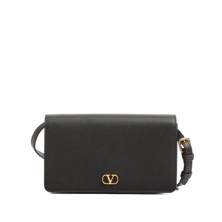 black calf leather foldover bag by Selfnex