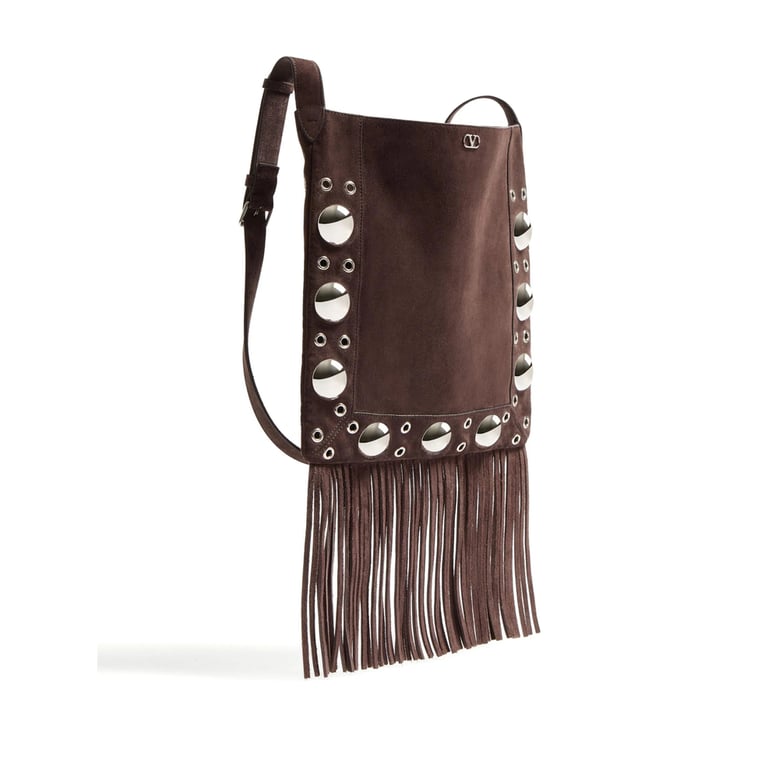 shoulder bag vlogo signature brown suede by Selfnex