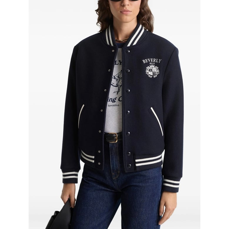 outerwear with striped trim and embroidery by Selfnex
