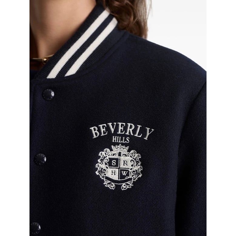 outerwear with striped trim and embroidery by Selfnex