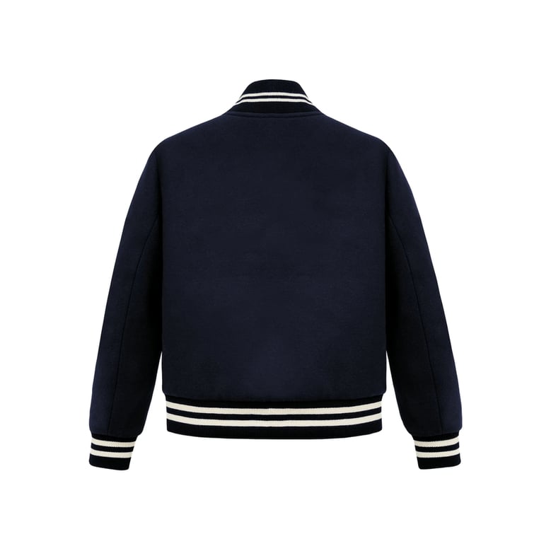 outerwear with striped trim and embroidery by Selfnex