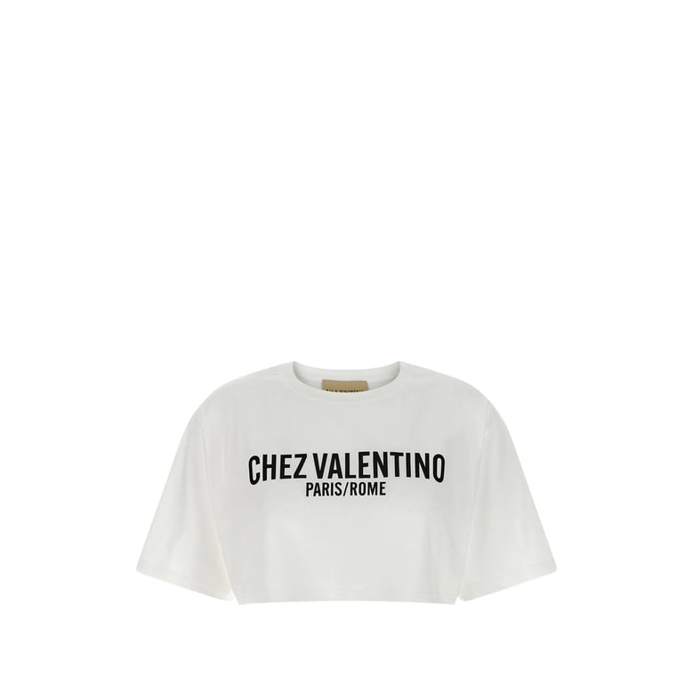 cropped t-shirt with white print by Selfnex
