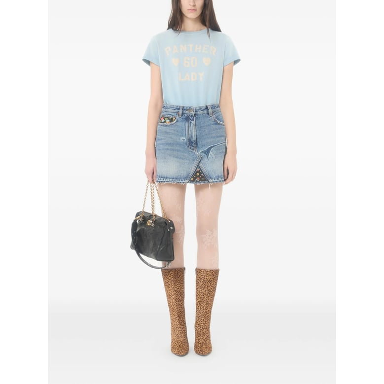 t-shirt panther lady print blue by Selfnex