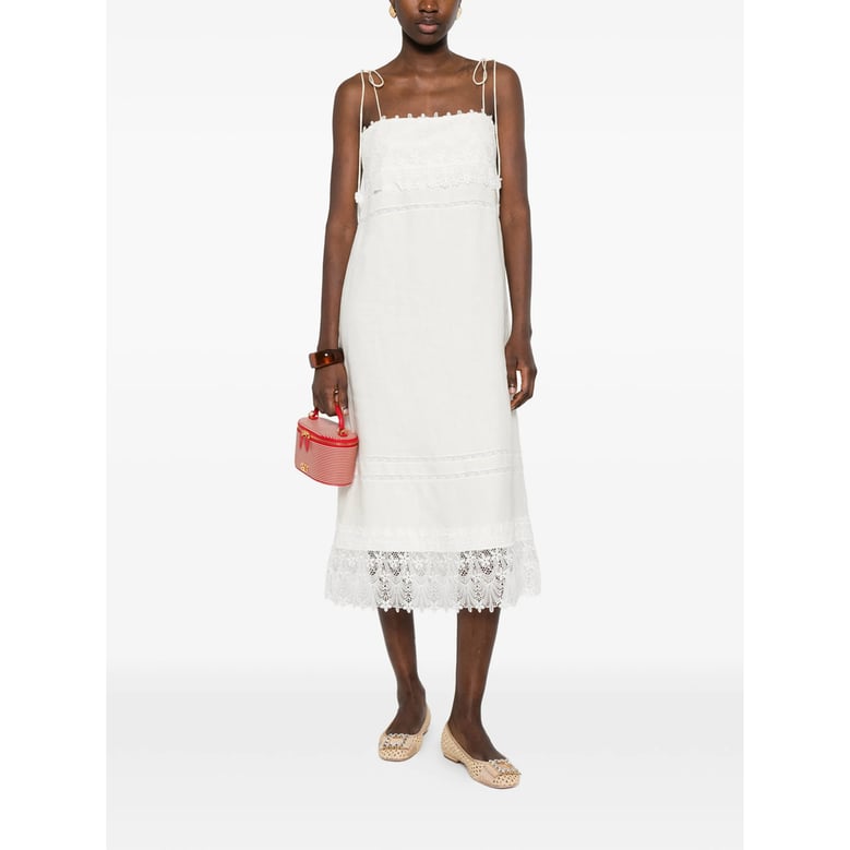 dress with lace trim and tie straps by Selfnex