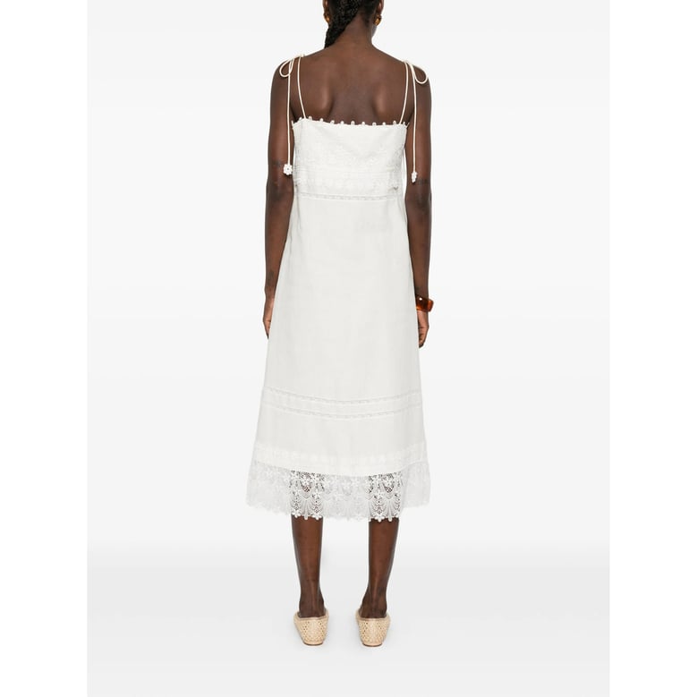 dress with lace trim and tie straps by Selfnex