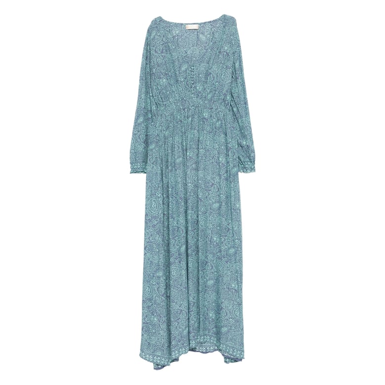 button fastening all-over print dress by Selfnex