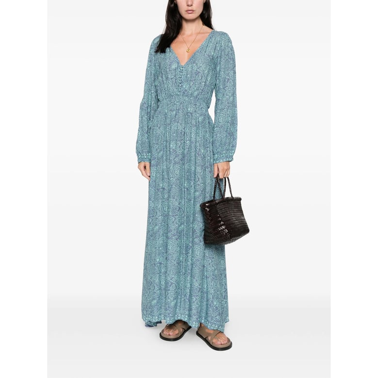 button fastening all-over print dress by Selfnex