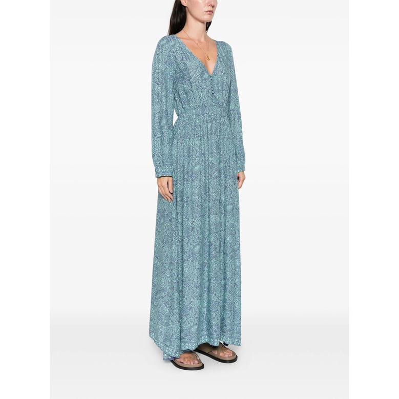button fastening all-over print dress by Selfnex