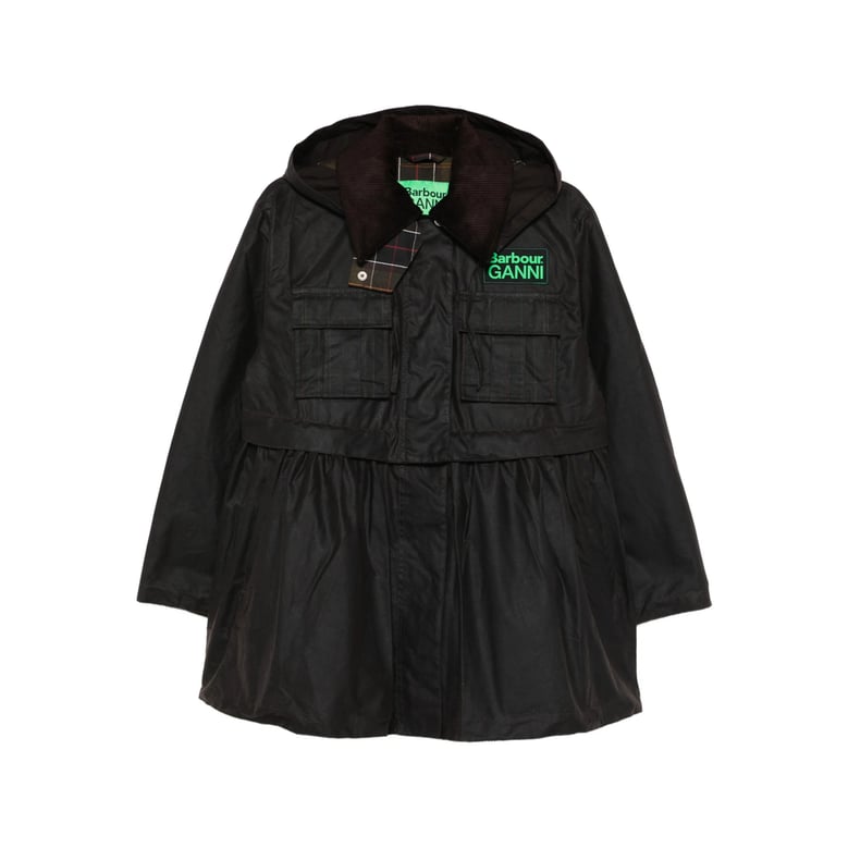 hooded jacket with corduroy collar by Selfnex