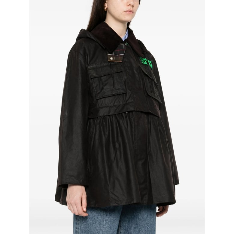 hooded jacket with corduroy collar by Selfnex