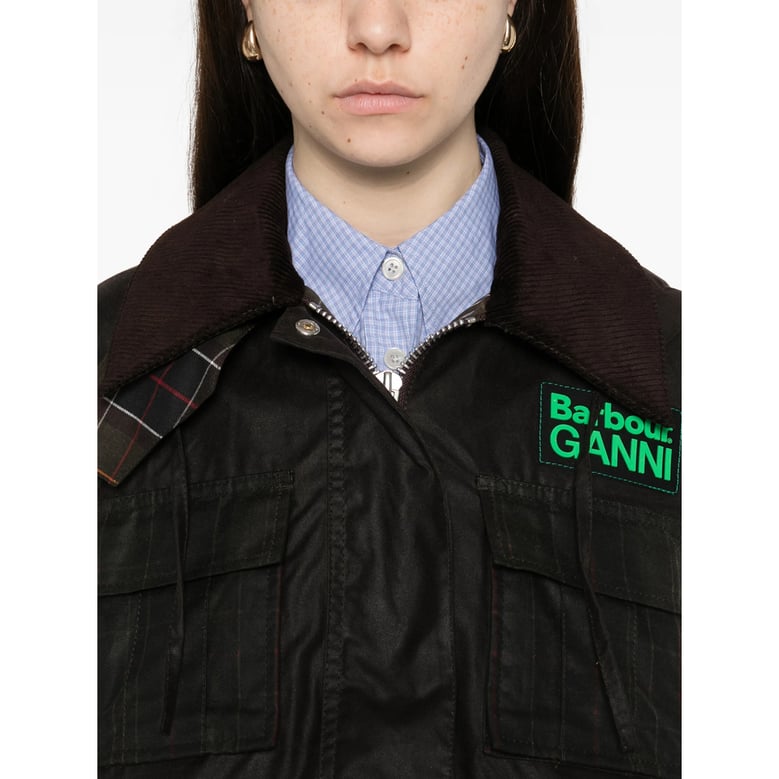 hooded jacket with corduroy collar by Selfnex