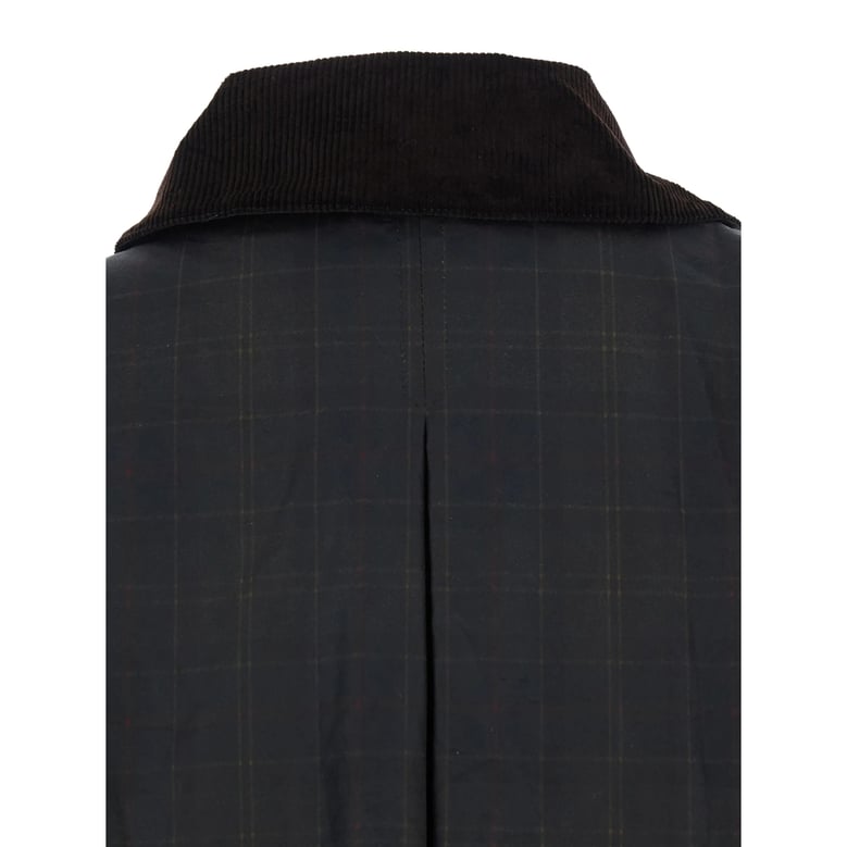 brown check pattern outerwear with hood by Selfnex