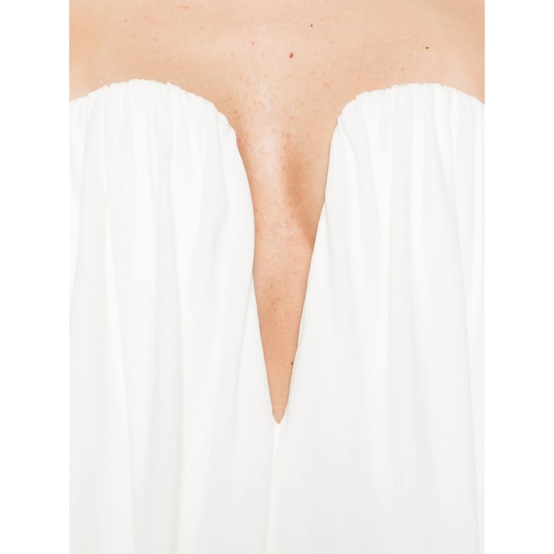 gathered detailing strapless dress by Selfnex