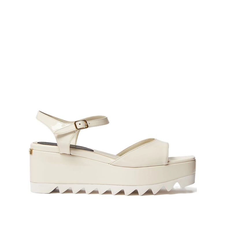 open toe shoes with logo plaque by Selfnex