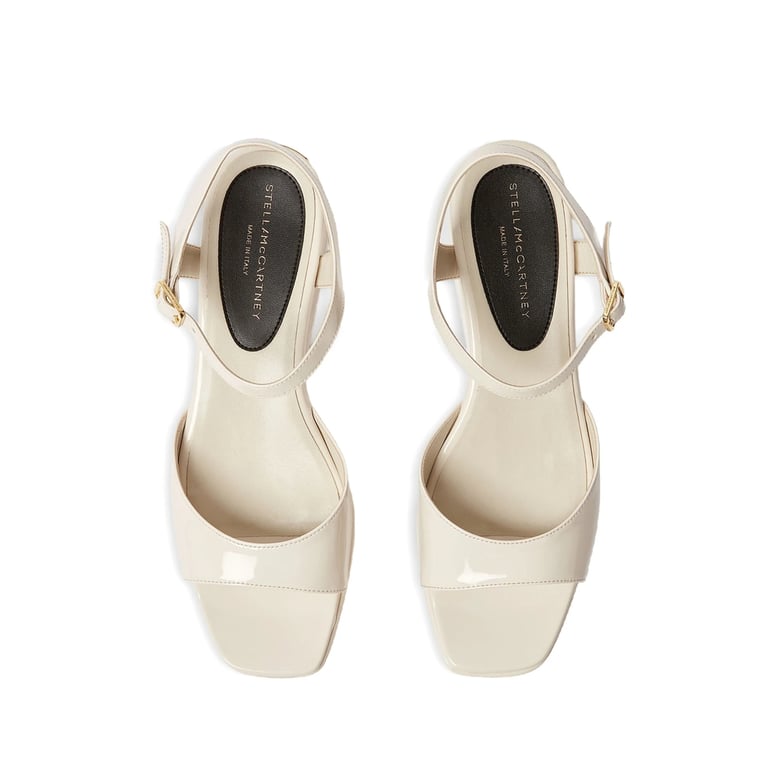 open toe shoes with logo plaque by Selfnex