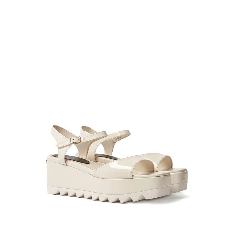 open toe shoes with logo plaque by Selfnex