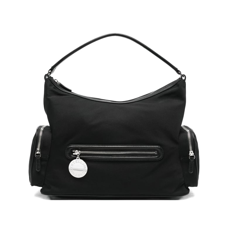 black top handle bag with zip pockets by Selfnex