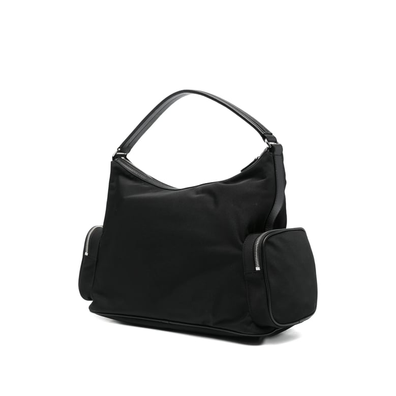 black top handle bag with zip pockets by Selfnex