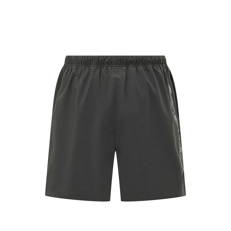 black drawstring track shorts by Selfnex