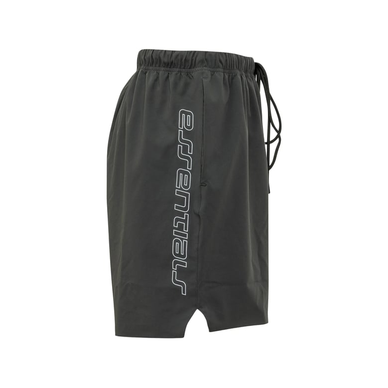 black drawstring track shorts by Selfnex