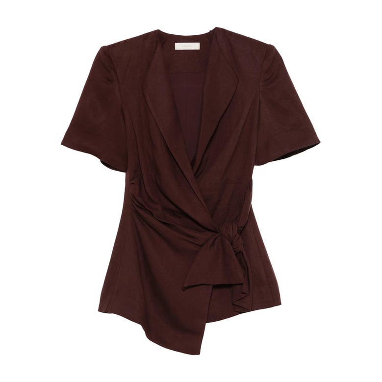 dark red wrap jacket by Selfnex
