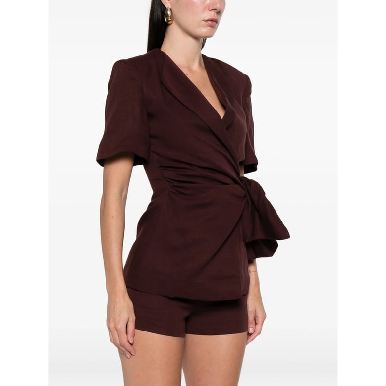 dark red wrap jacket by Selfnex