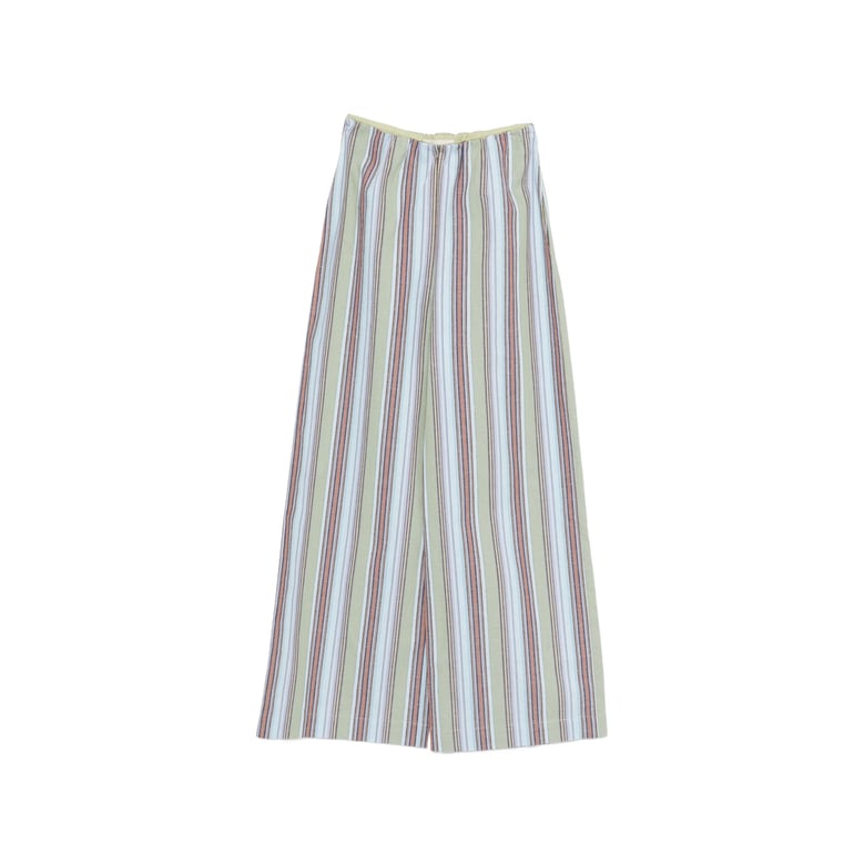 blue striped wide leg trousers by Selfnex