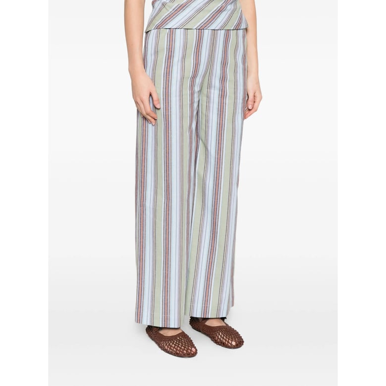 blue striped wide leg trousers by Selfnex