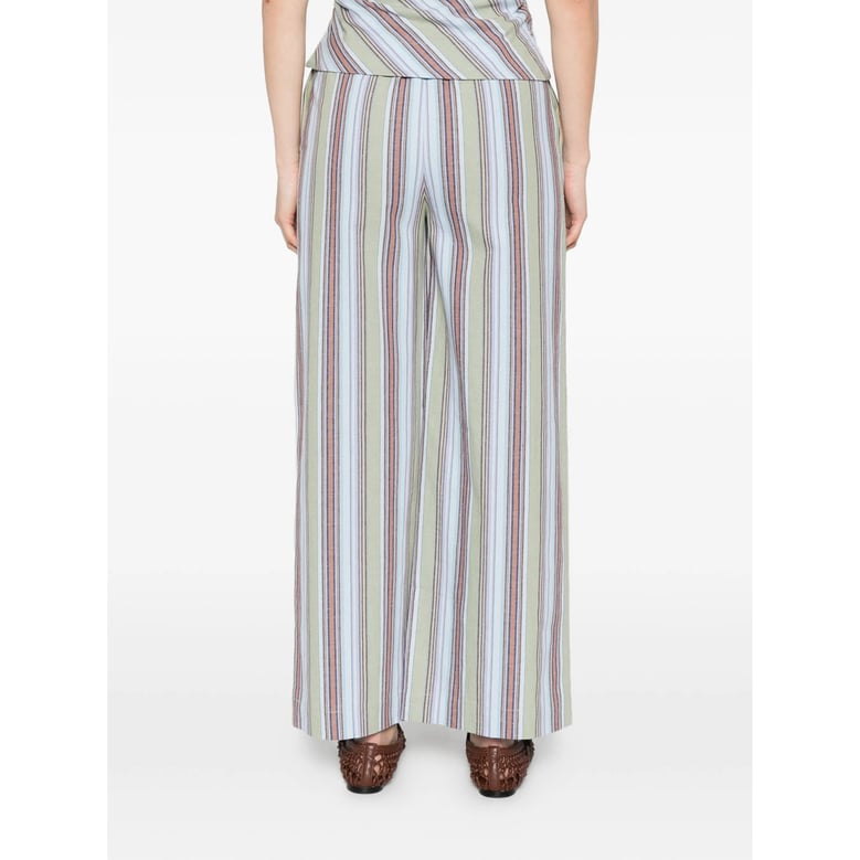 blue striped wide leg trousers by Selfnex