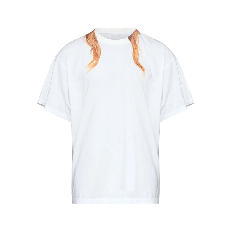 printed white round neck t-shirt by Selfnex