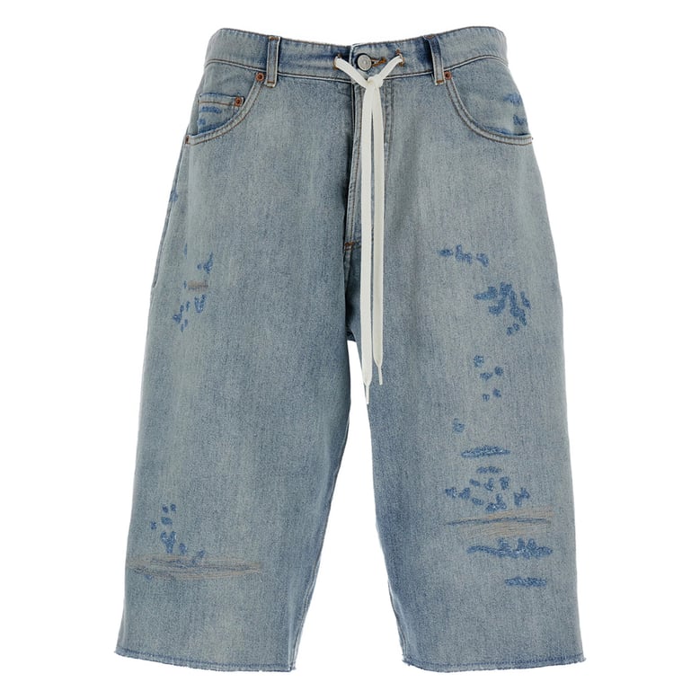 blue five pocket shorts with drawstring by Selfnex