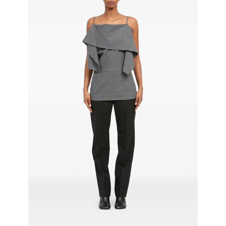 top with ruffled detail and spaghetti straps by Selfnex
