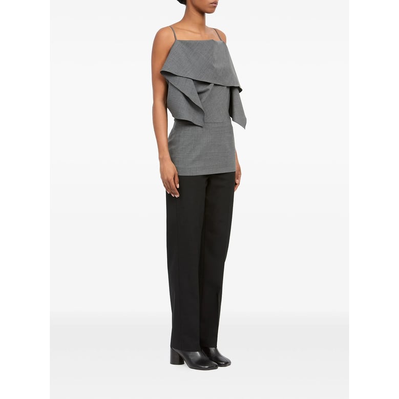 top with ruffled detail and spaghetti straps by Selfnex