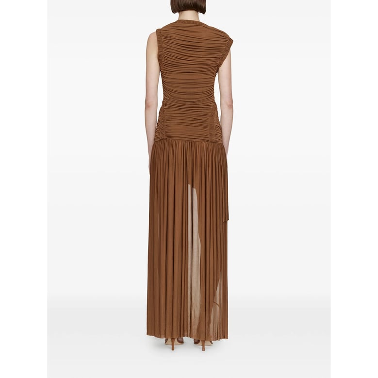 dress with asymmetric hem and ruched detail by Selfnex