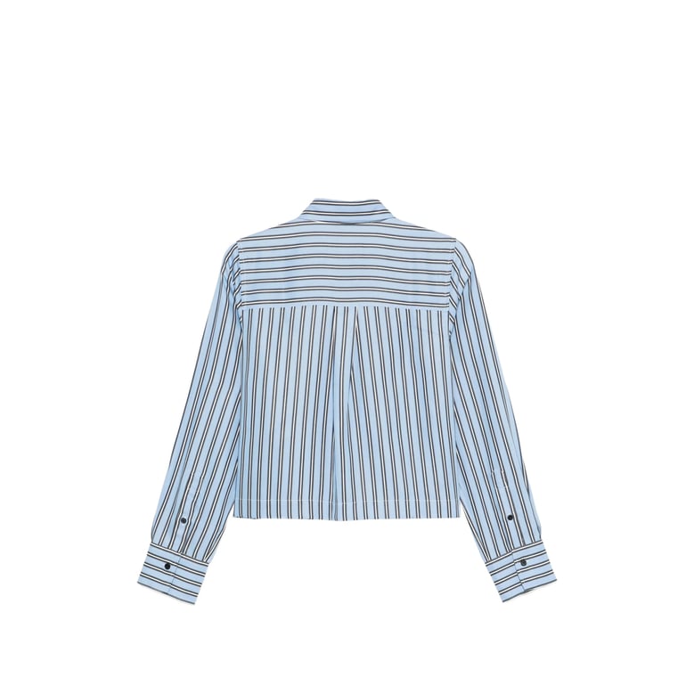 blue striped button-up shirt by Selfnex