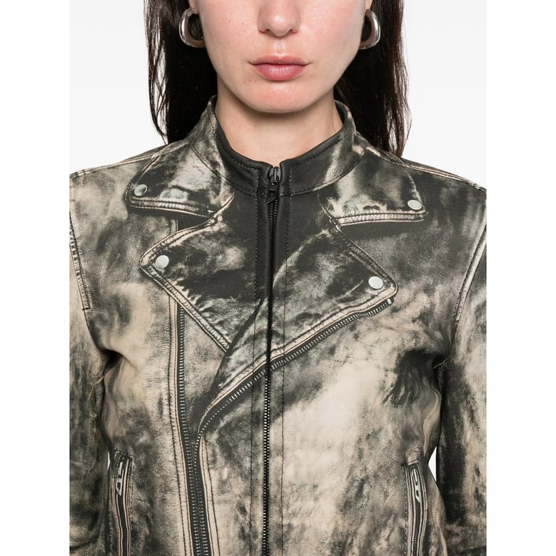 leather outerwear with notched lapels by Selfnex