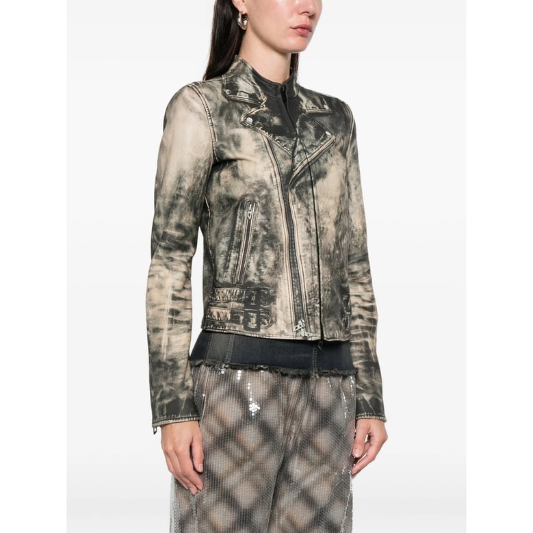 leather outerwear with notched lapels by Selfnex