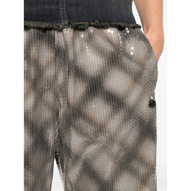 beige plaid pattern trousers by Selfnex