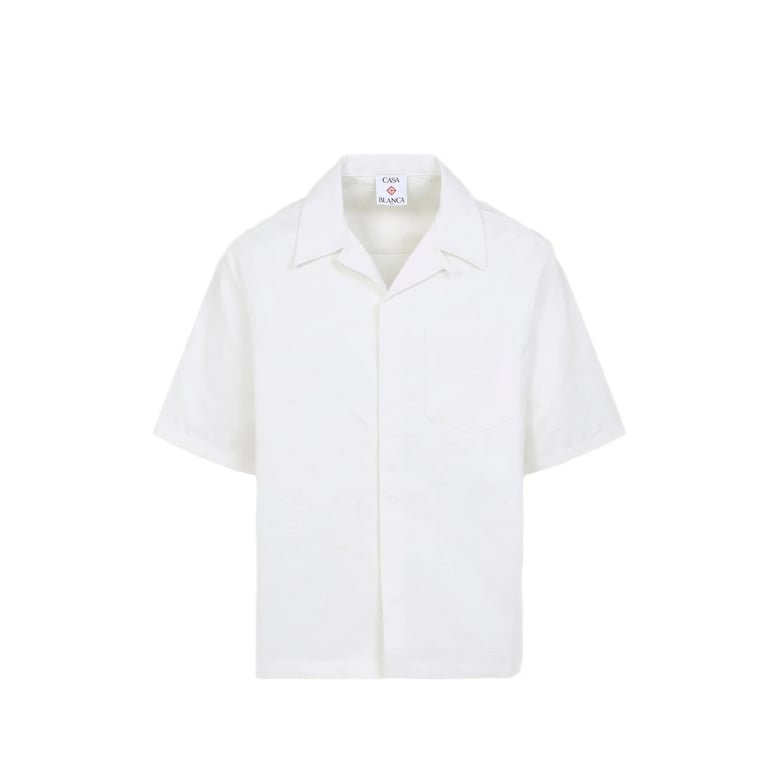 monogram pattern camp collar shirt by Selfnex
