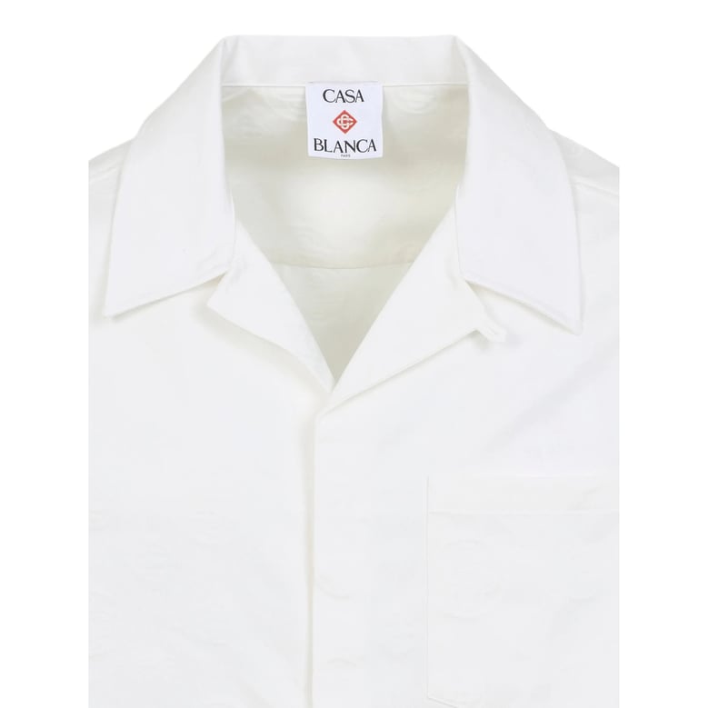monogram pattern camp collar shirt by Selfnex